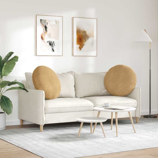 Sittkuddar 2 pcs Brun Ø60 x 21 cm Sammet