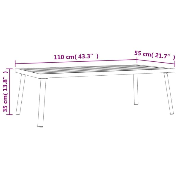 Trädgårdsbord antracit 110x55x35 cm stål
