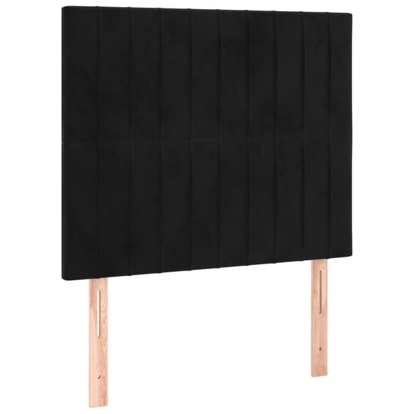Sänggavel svart 100x5x118/128 cm sammet