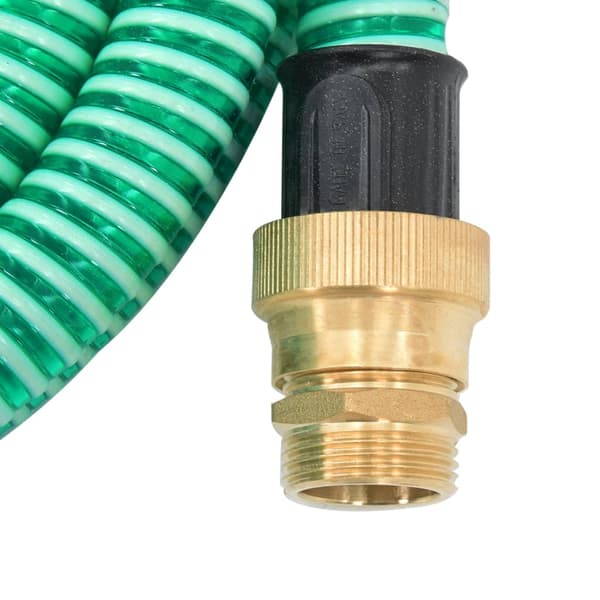 Sugslang med kopplingar mässing grön 1,1" 4 m PVC