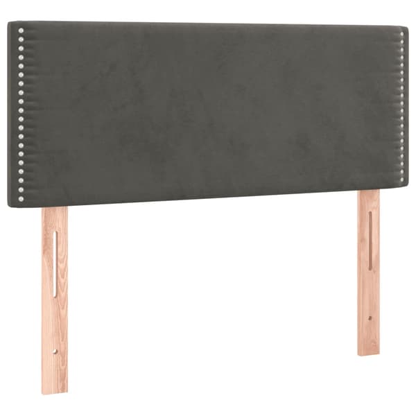 Ramsäng med madrass mörkgrå 100x200 cm sammet