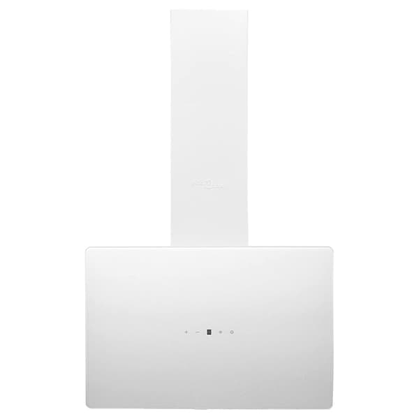 Köksfläkt 60 cm stål och härdat glas vit