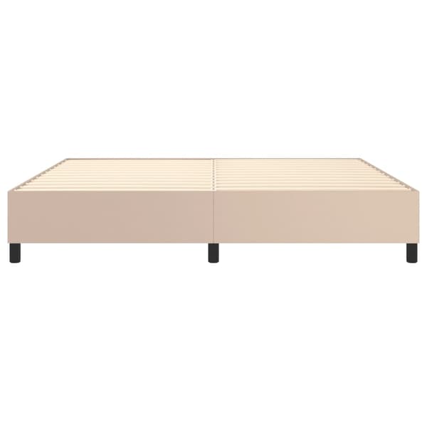 Boxspring-sängram cappuccino 200x200 cm konstläder