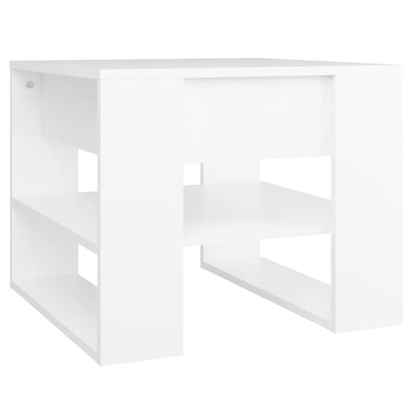 Soffbord vit 55,5x55x45 cm konstruerat trä