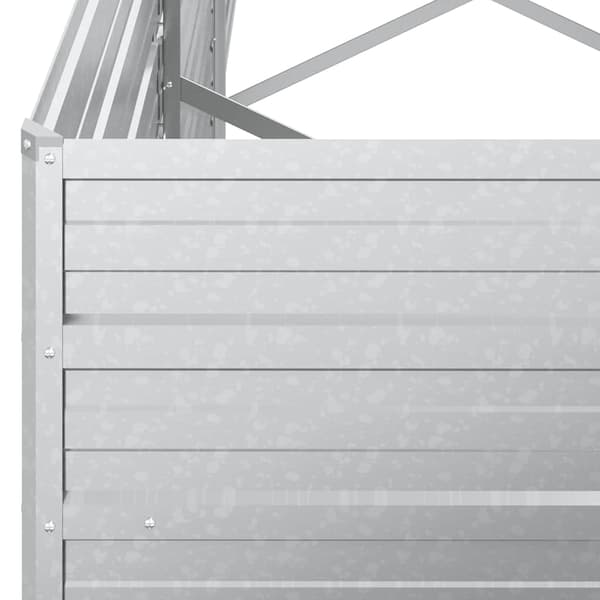 Odlingslåda upphöjd galvaniserat stål 320x80x45 cm silver