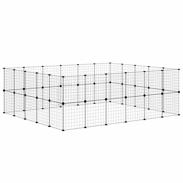 Hundgård svart 44 paneler 35x35 cm stål
