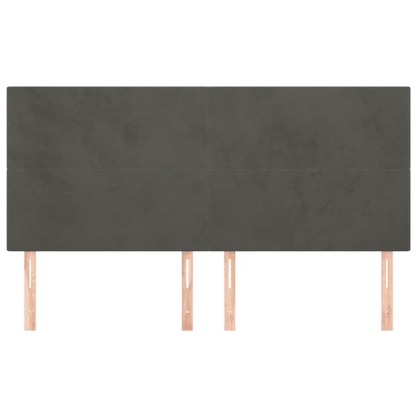 Sänggavel mörkgrå 160x5x118/128 cm sammet