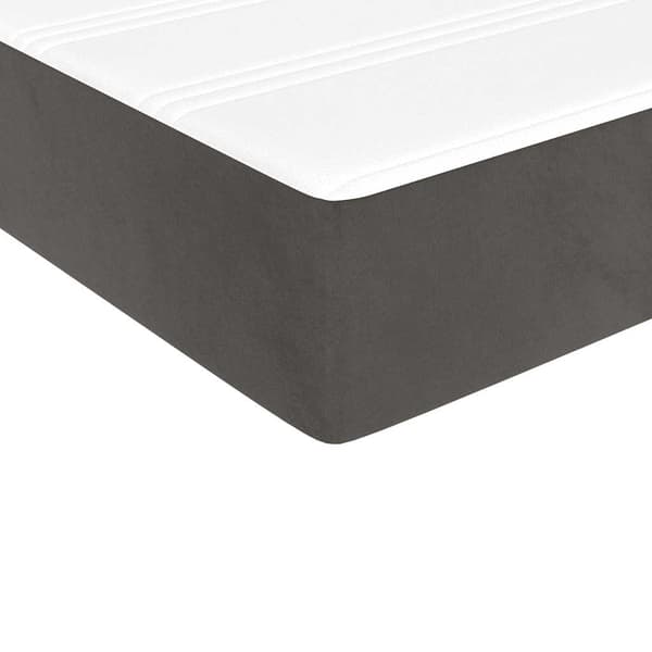 Ramsäng med madrass mörkgrå 200x200 cm sammet
