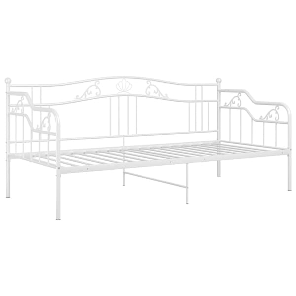 Sängram bäddsoffa vit metall 90x200 cm