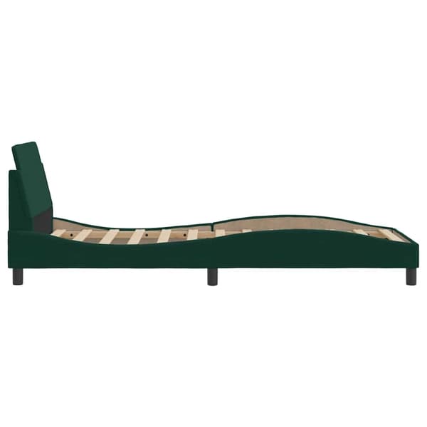 Bed Frame "Dover" Dark Green 90x190 cm Velvet