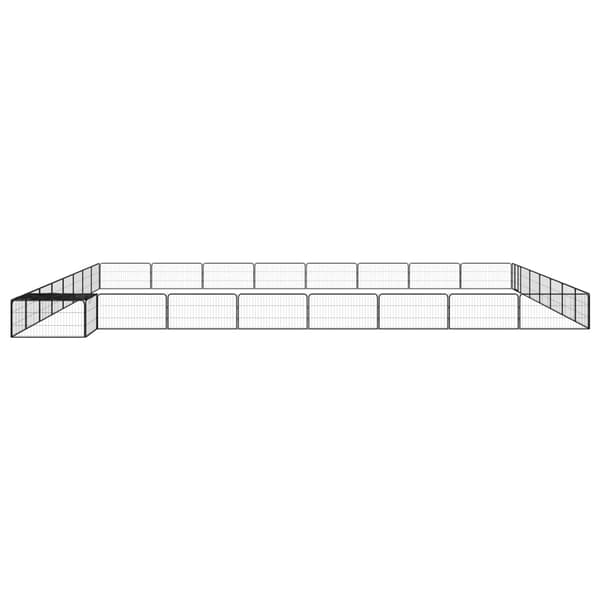Hundbur 32 paneler svart 100x50 cm pulverlackerat stål