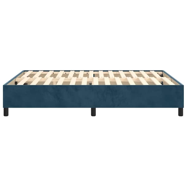 Boxspring-sängram mörkblå 140x190 cm sammet