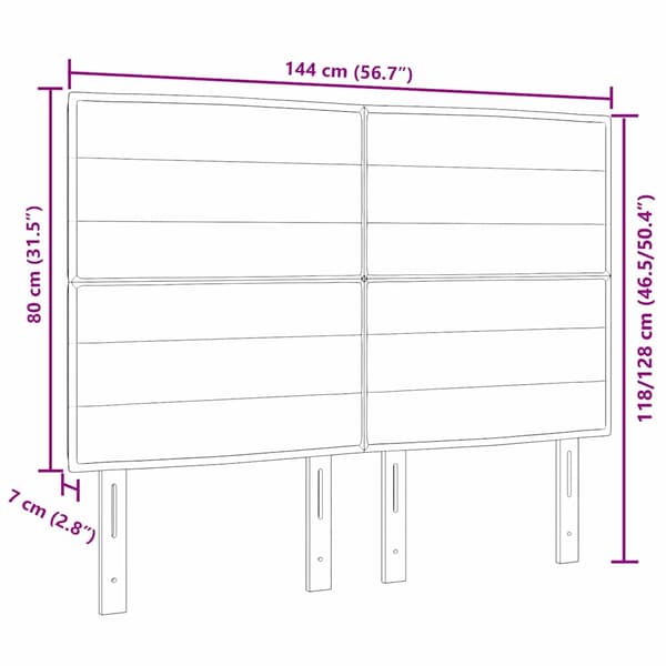 Huvudgavel Blå 144 cm tyg