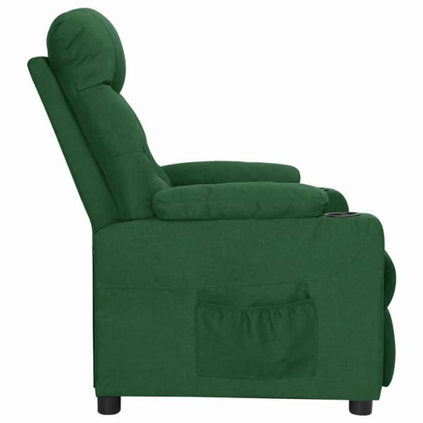Reclinerfåtölj mörkgrön tyg