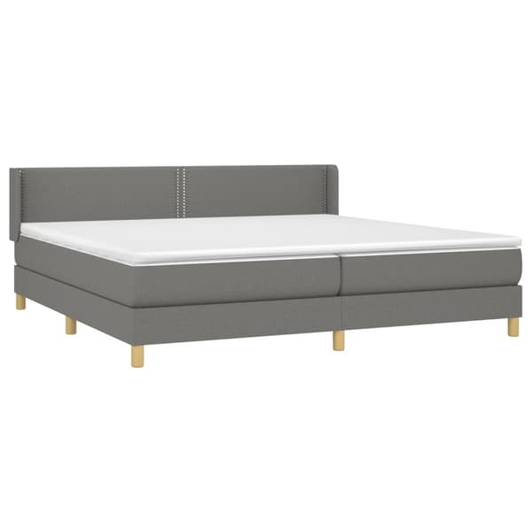 Ramsäng med madrass mörkgrå 200x200 cm tyg