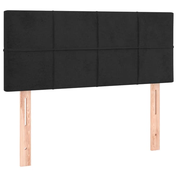 Ramsäng med madrass svart 120x190 cm sammet