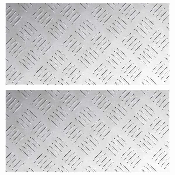 Trappsteg Rektangulär 2 pcs Silver 40 x 20 cm Aluminium