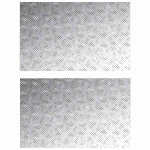 Trappsteg Rektangulär 2 pcs Silver 80 x 50 cm Aluminium