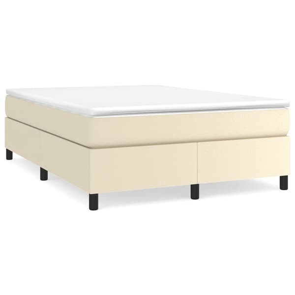 Boxspring-sängram gräddvit 140x200 cm konstläder
