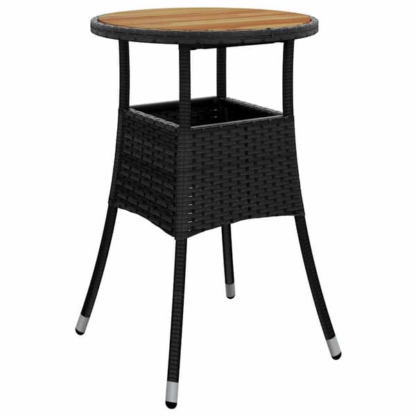 Trädgårdsmöbelset 5 pcs Svart konstrotting