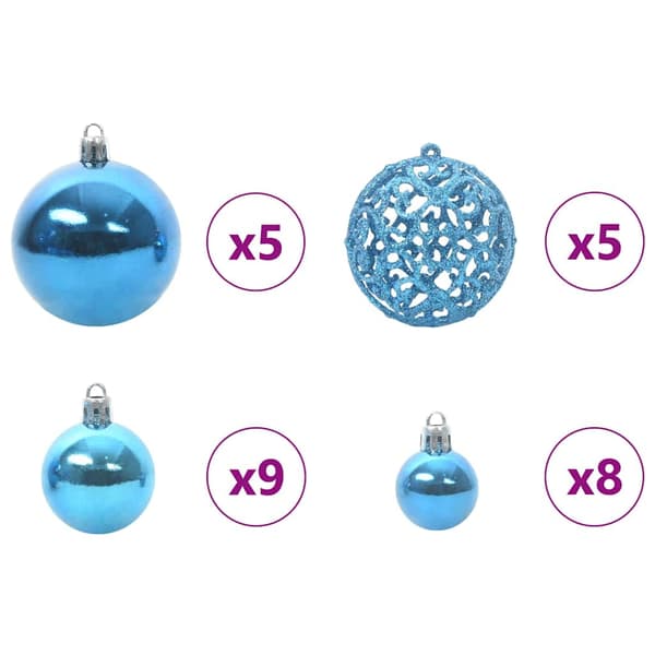 Julprydnad Set med 150 LED-lampor 61 pcs Blå Plast