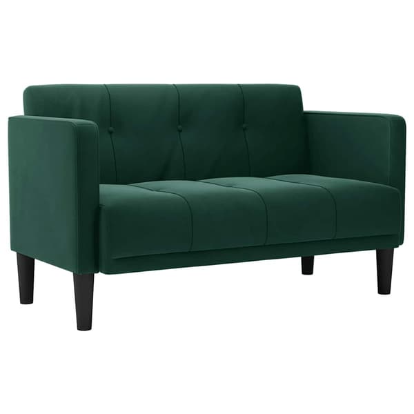 Loveseat soffa mörkgrön 111 cm sammet