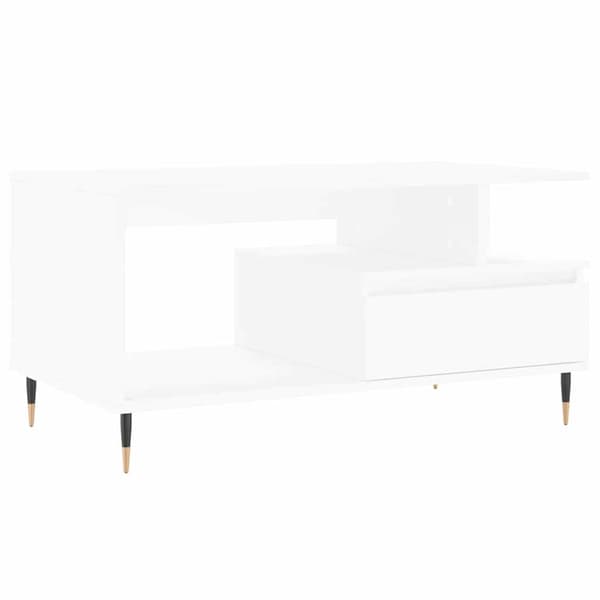 Soffbord vit 90x49x45 cm konstruerat trä