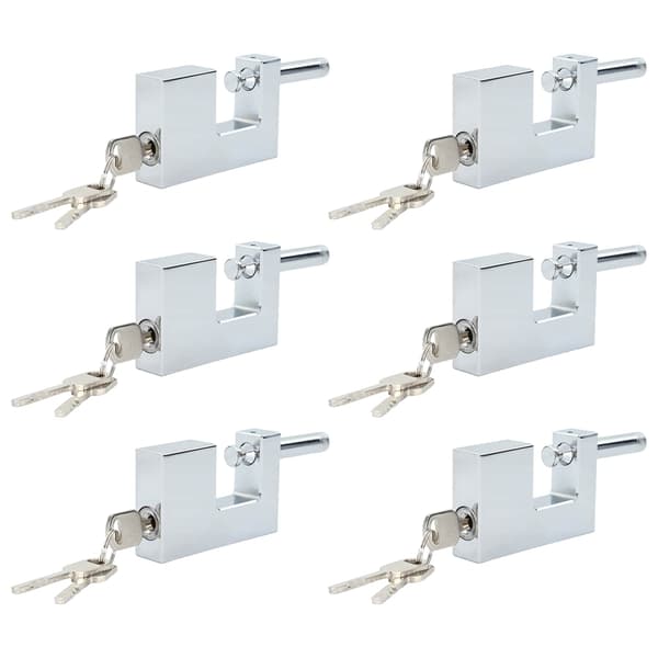 Hänglås 6 pcs Silver Stål