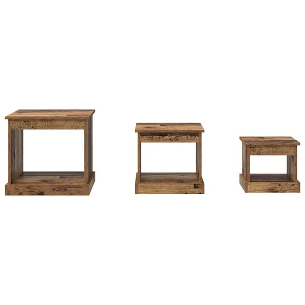 Kaffeebord 3 pcs Gammalt trä Konstruerat trä