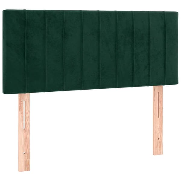 Sänggavel LED grön 100x5x78/88 cm sammet