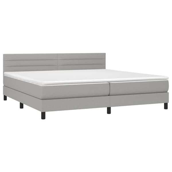 Ramsäng med madrass ljusgrå 200x200 cm tyg