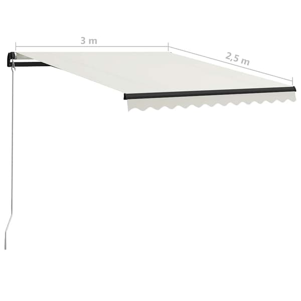 Markis manuellt infällbar 300x250 cm gräddvit
