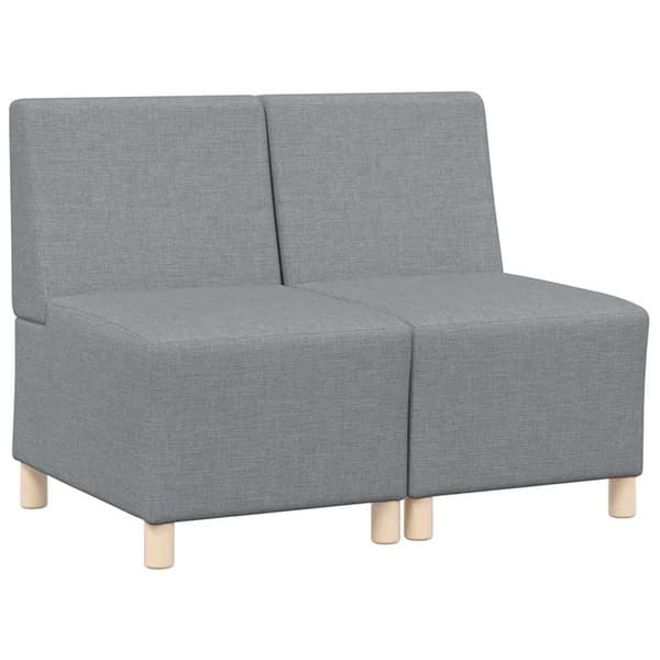 Modulsofa utan armstöd 2 pcs Ljusgrå 55 x 74 x 82 cm tyg