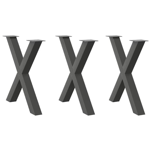 Matbordsben X-formade 3 st antracit 80x(72-73) cm stål