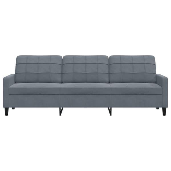 3-sitssoffa mörkgrå 210 cm sammet