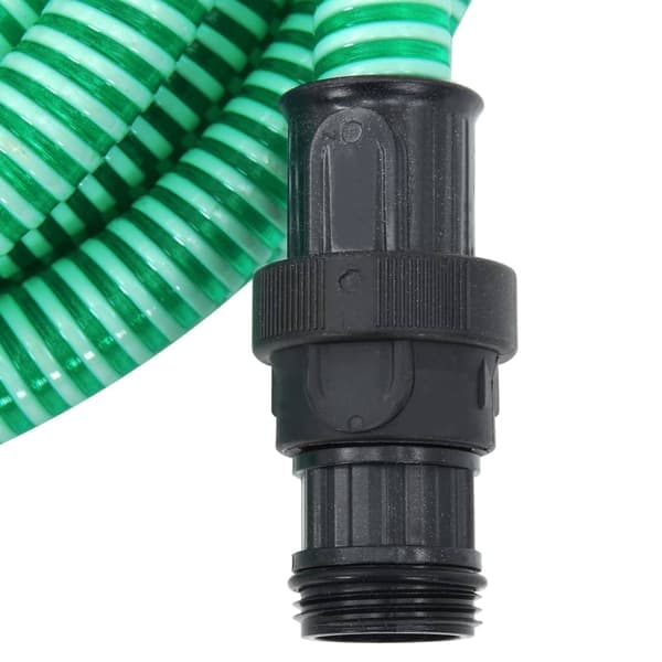 Sugslang med kopplingar mässing grön 1" 7 m PVC