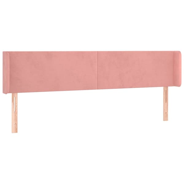 Sänggavel LED rosa 203x16x78/88 cm sammet
