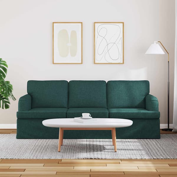Soffa Mörkgrön 201 x 80 x 85 cm tyg