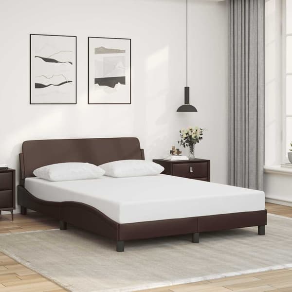 Bed Frame "Dover" Brown 120x200 cm Faux Leather