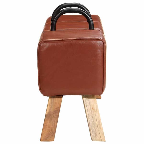 Gymbänk brun 110 cm äkta Läder