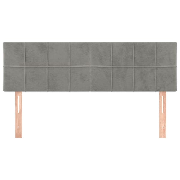 Sänggavlar ljusgrå 144x5x78/88 cm sammet