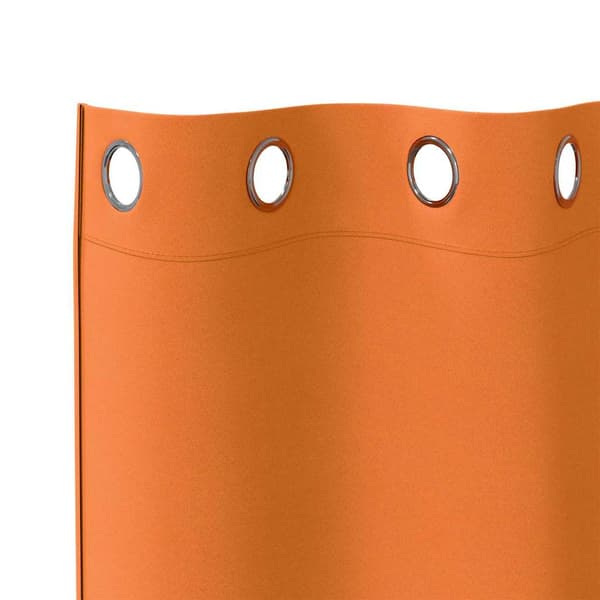 Mörkläggningsgardiner med Ringar 2 pcs Klart Orange