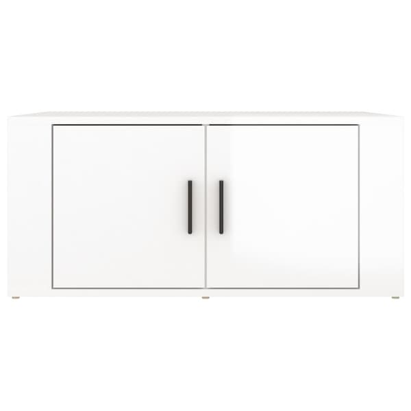 Soffbord vit högglans 80x50x36 cm konstruerat trä
