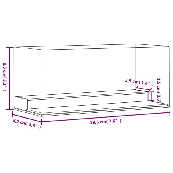 Akryllåda transparent 19,5x8,5x8,5 cm