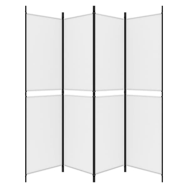 Rumsavdelare 4 paneler vit 200x200 cm tyg