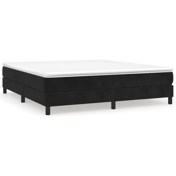 Boxspring-sängram svart 180x200 cm sammet