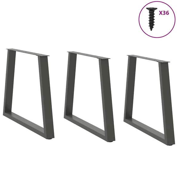 Matbordsben V-formade 3 st antracit 70x(72-73,3) cm stål