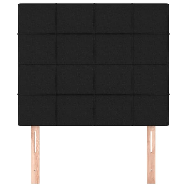 Sänggavel svart 80x5x118/128 cm tyg