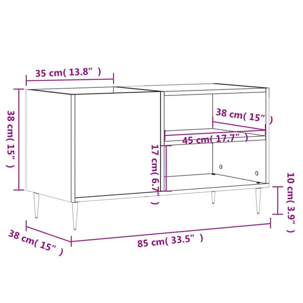 Stereobänk vit 85x38x48 cm konstruerat trä