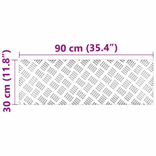Trappsteg Rektangulär 4 pcs Silver 90 x 30 cm Aluminium
